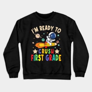 Ready To Crush 4th Grade Boys Astronaut Back To School Crewneck Sweatshirt